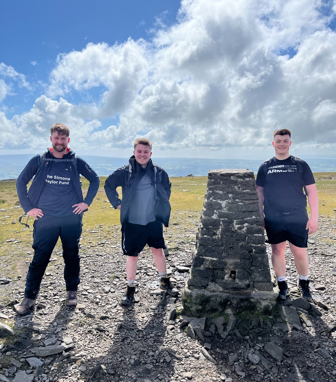 three of our team on one of the yorkshire peaks