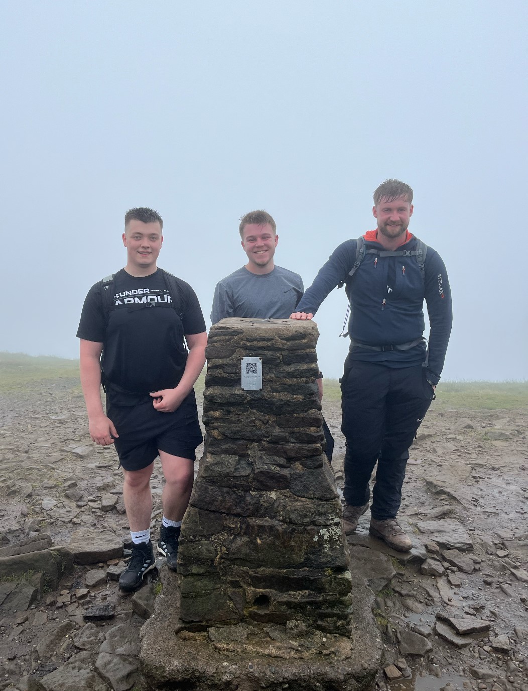 three of our team on one of the yorkshire peaks